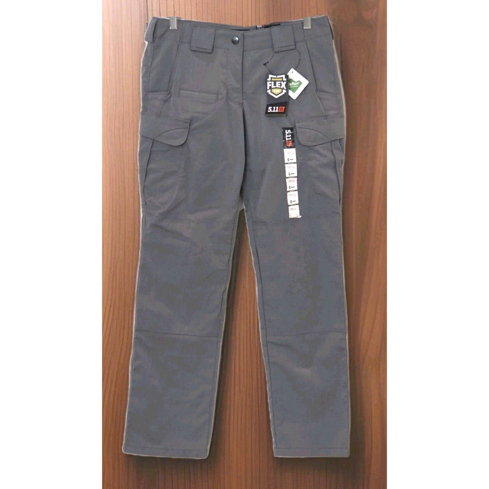 5.11 Tactical Stryke Pants Grey Cargo Utility Regular Fit Flex-Tac Women's 6 NWT